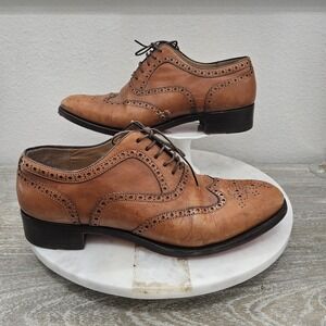 Christian Louboutin Brogue Leather Oxford Shoes Brown EU 41.5 US 8.5